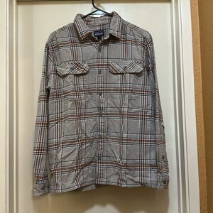 Patagonia Worn Wear Gray and Brown Flannel Button-Down Shirt - Size M